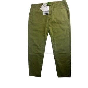 SR vs Sandrine Rose The Virgin Label by Free People Button 29 Jeans Green Khaki